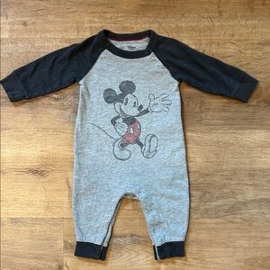Baby Gap Disney Baby - Mickey Mouse Gray One Piece